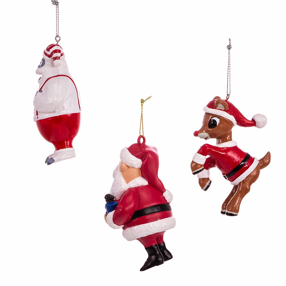 Kurt Adler Rudolph The Red Nose Reindeer® Blow Mold Ornament, 3-Piece Set